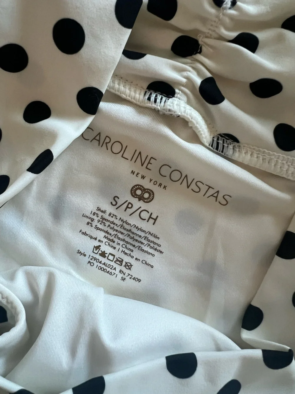 {Caroline Constas} Brand New White Black Polka Dot Bikini SET